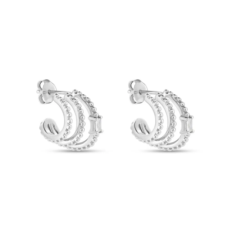 Créoles Cailin Argent Blanc Oxyde De Zirconium