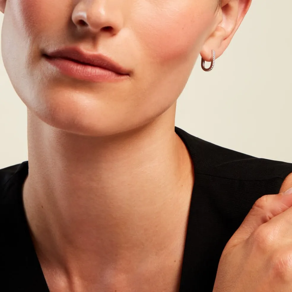 Créoles Caliste Argent Blanc Oxyde De Zirconium