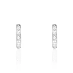 Créoles Callyste Rondes Argent Blanc Oxyde De Zirconium