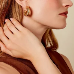 Créoles Calyssa Acier Doré