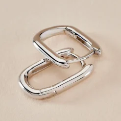 Créoles Carlyn Argent Blanc