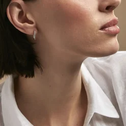 Créoles Carlyn Argent Blanc