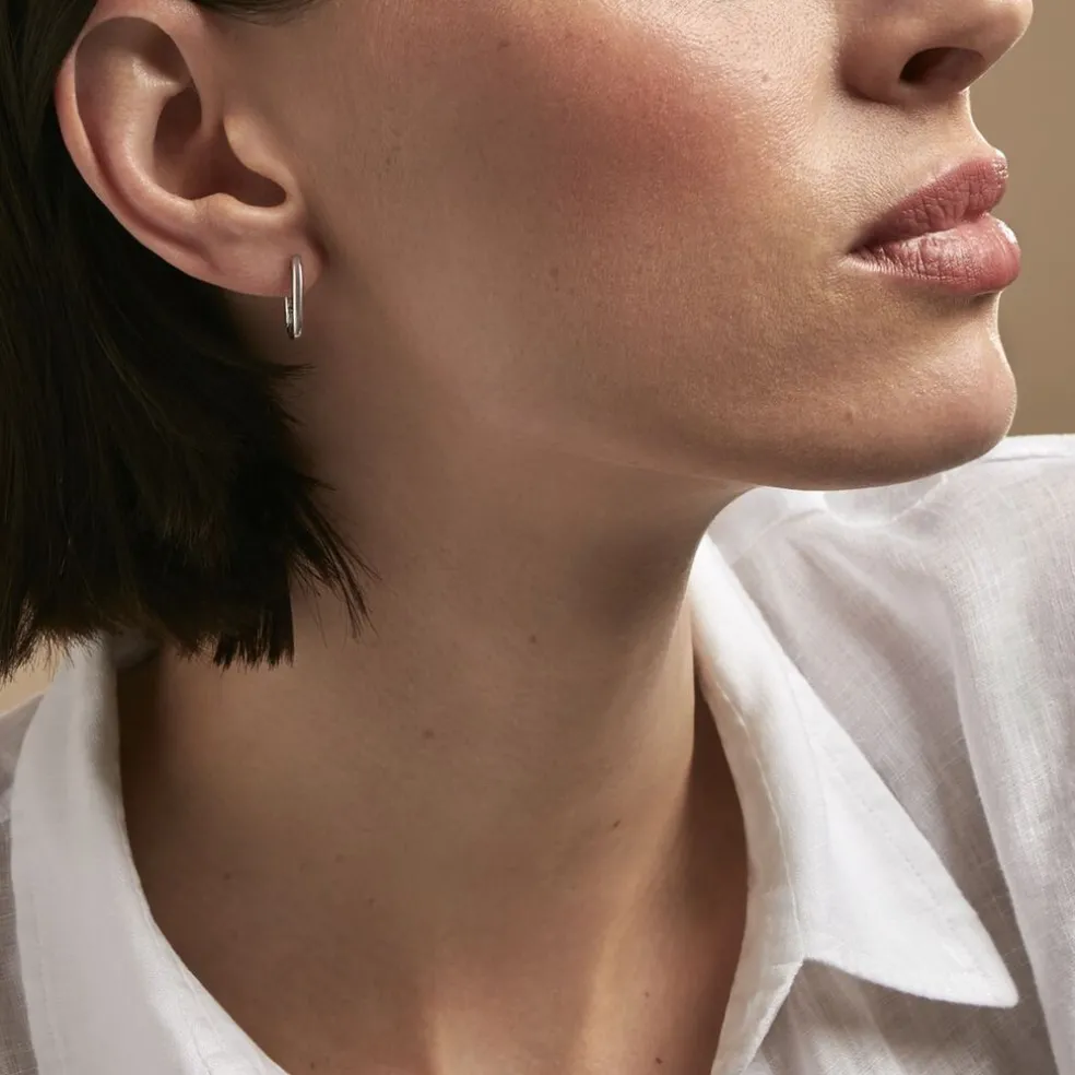 Créoles Carlyn Argent Blanc