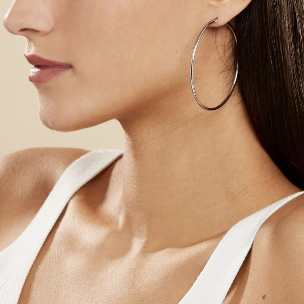 Créoles Carmela Acier Blanc