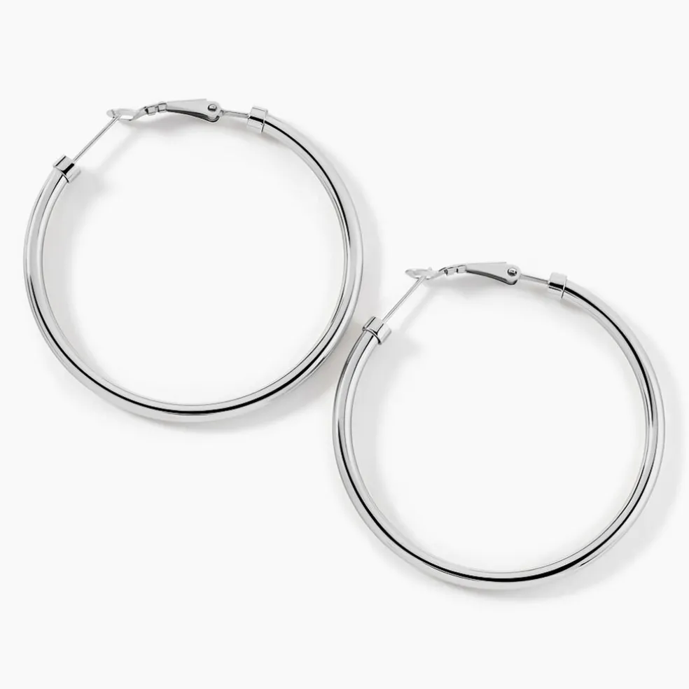 Créoles Carmeline Acier Blanc