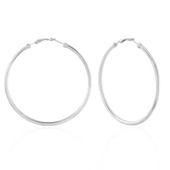 Créoles Carmeline Acier Blanc