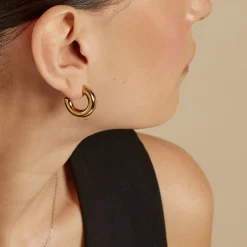 Créoles Cassis Acier Jaune