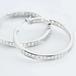 Créoles Classique Argent Blanc Django Oxyde De Zirconium