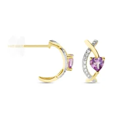 Créoles Clothilde Or Jaune Améthyste Oxyde De Zirconium