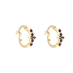 Créoles Céphée Plaqué Or Doré Pierres De Synthèses