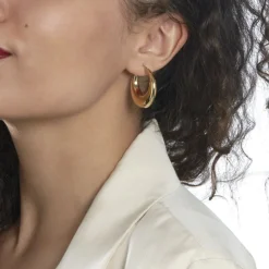 Créoles Creolia Acier Jaune