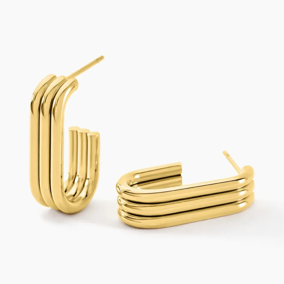 Créoles Dafnie Acier Jaune