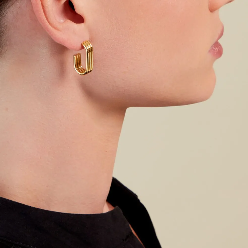 Créoles Dafnie Acier Jaune