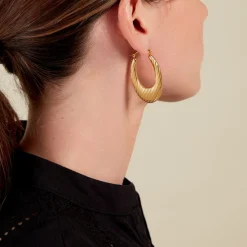 Créoles Dafnie Acier Jaune