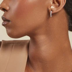 Créoles Declaration Argent Blanc Oxyde De Zirconium