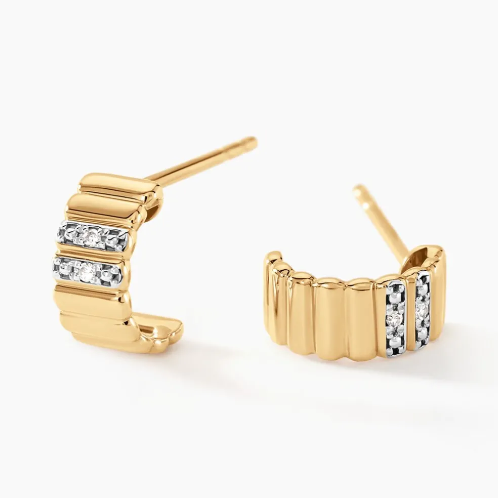 Créoles Diamantae Or Jaune Diamant