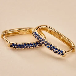 Créoles Domingo Plaqué Or Jaune Spinelle Synthétique