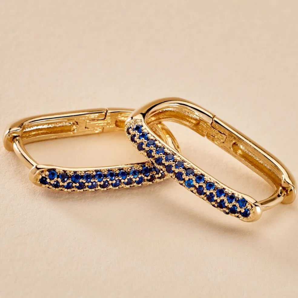 Créoles Domingo Plaqué Or Jaune Spinelle Synthétique