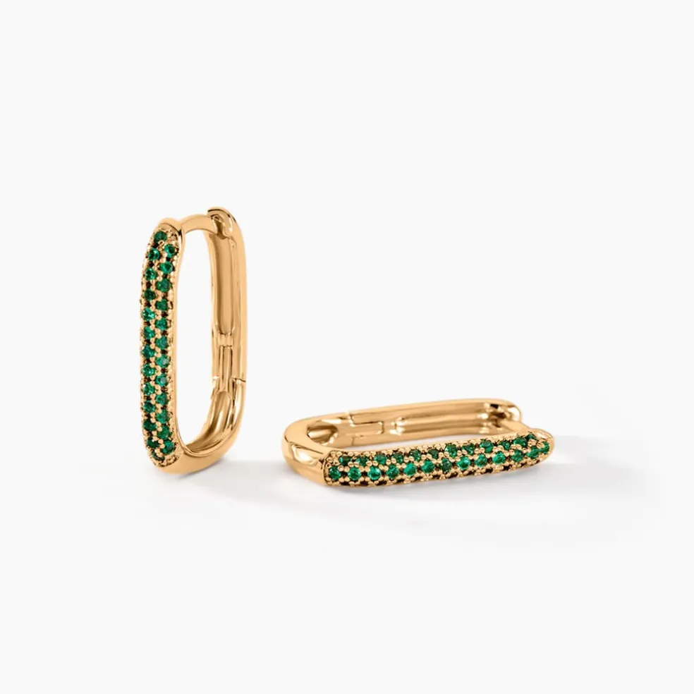 Créoles Domingo Plaqué Or Jaune Spinelle Synthétique