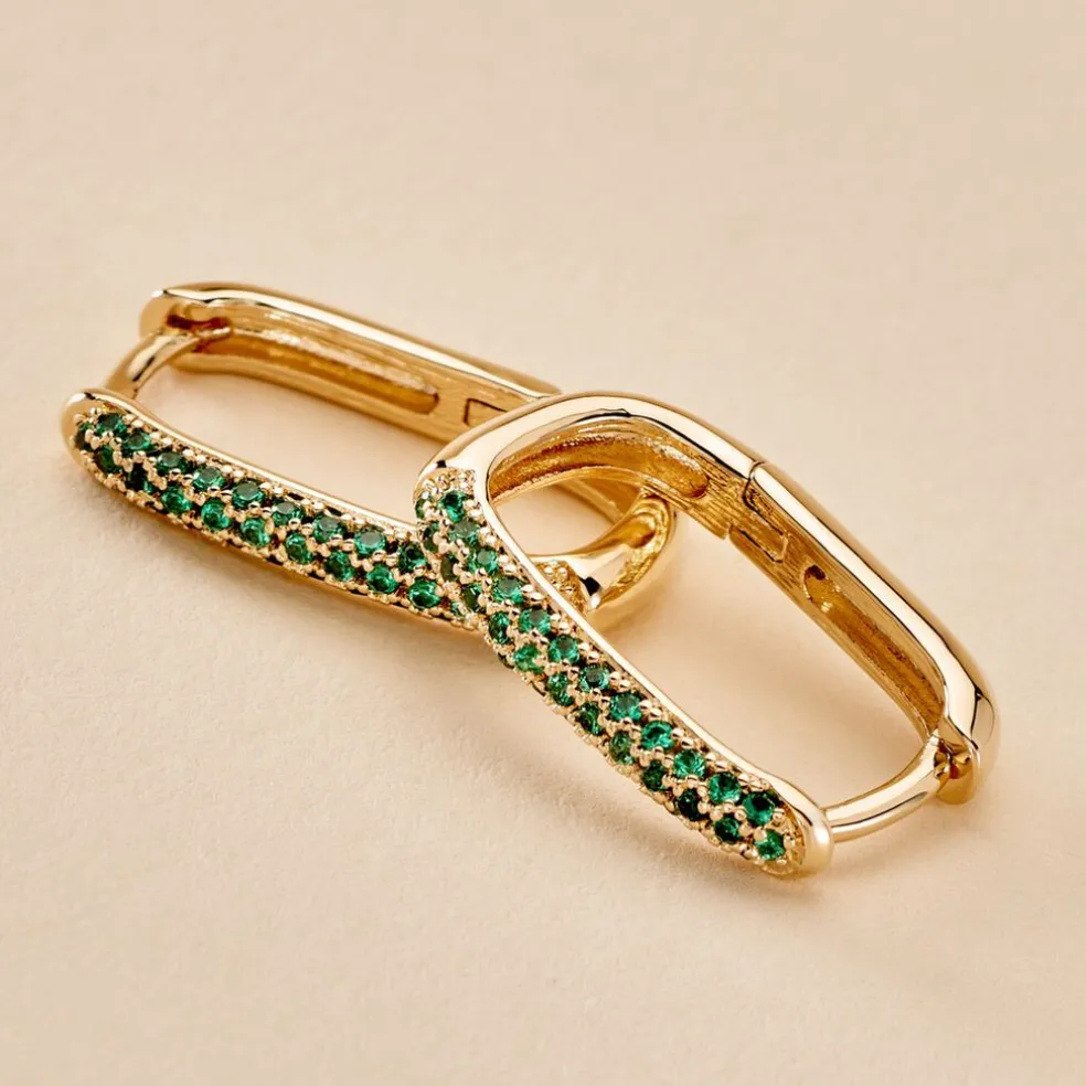 Créoles Domingo Plaqué Or Jaune Spinelle Synthétique