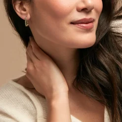 Créoles Domingo Plaqué Or Jaune Spinelle Synthétique