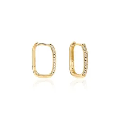 Créoles Domingo Plaqué Or Jaune Oxyde De Zirconium