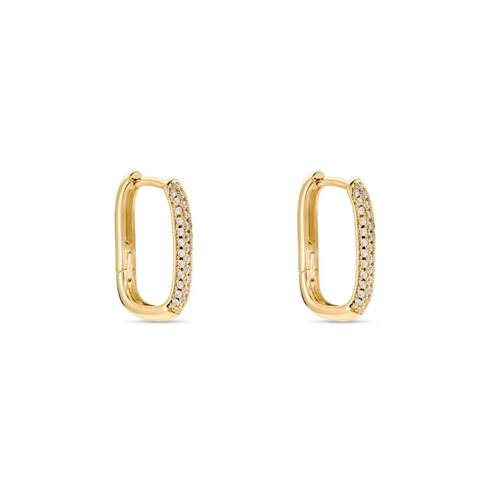 Créoles Domingo Plaqué Or Jaune Oxyde De Zirconium