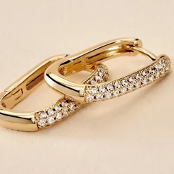 Créoles Domingo Plaqué Or Jaune Oxyde De Zirconium