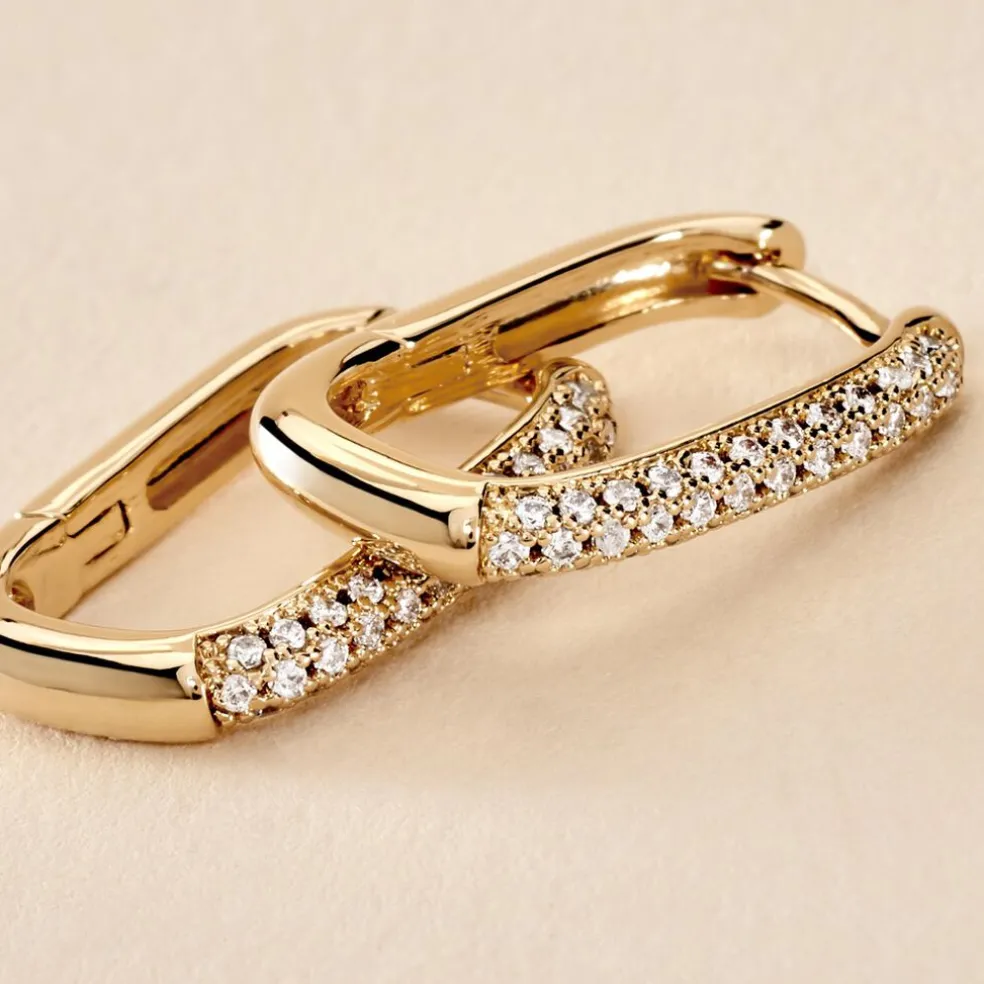 Créoles Domingo Plaqué Or Jaune Oxyde De Zirconium