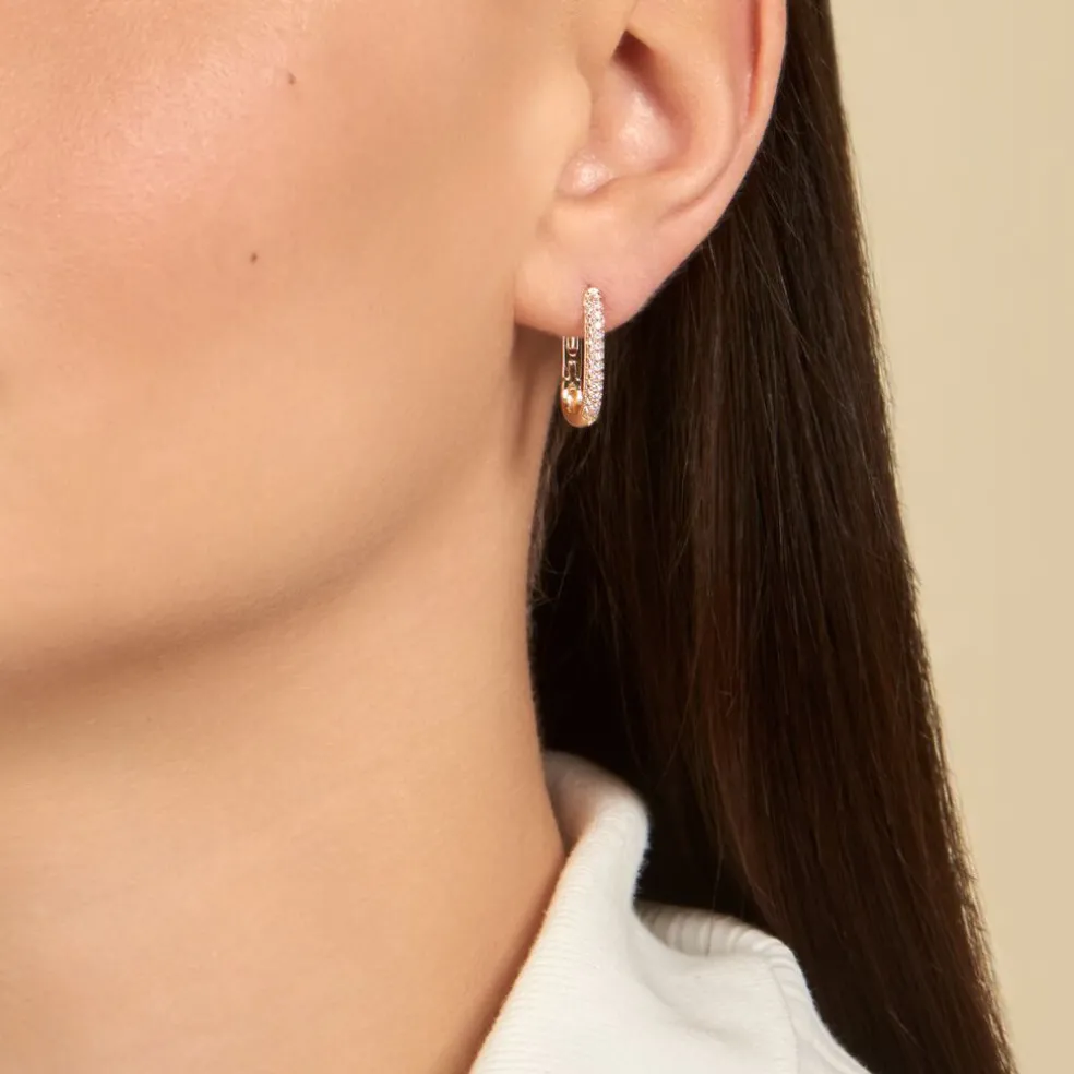 Créoles Domingo Plaqué Or Jaune Oxyde De Zirconium