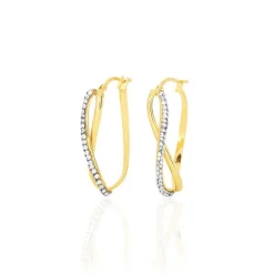 Créoles Domitilla Or Jaune Strass