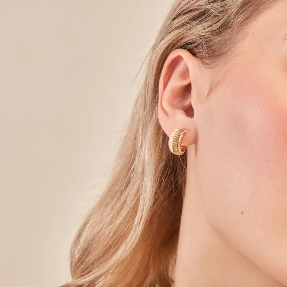 Créoles Dune Plaqué Or Doré