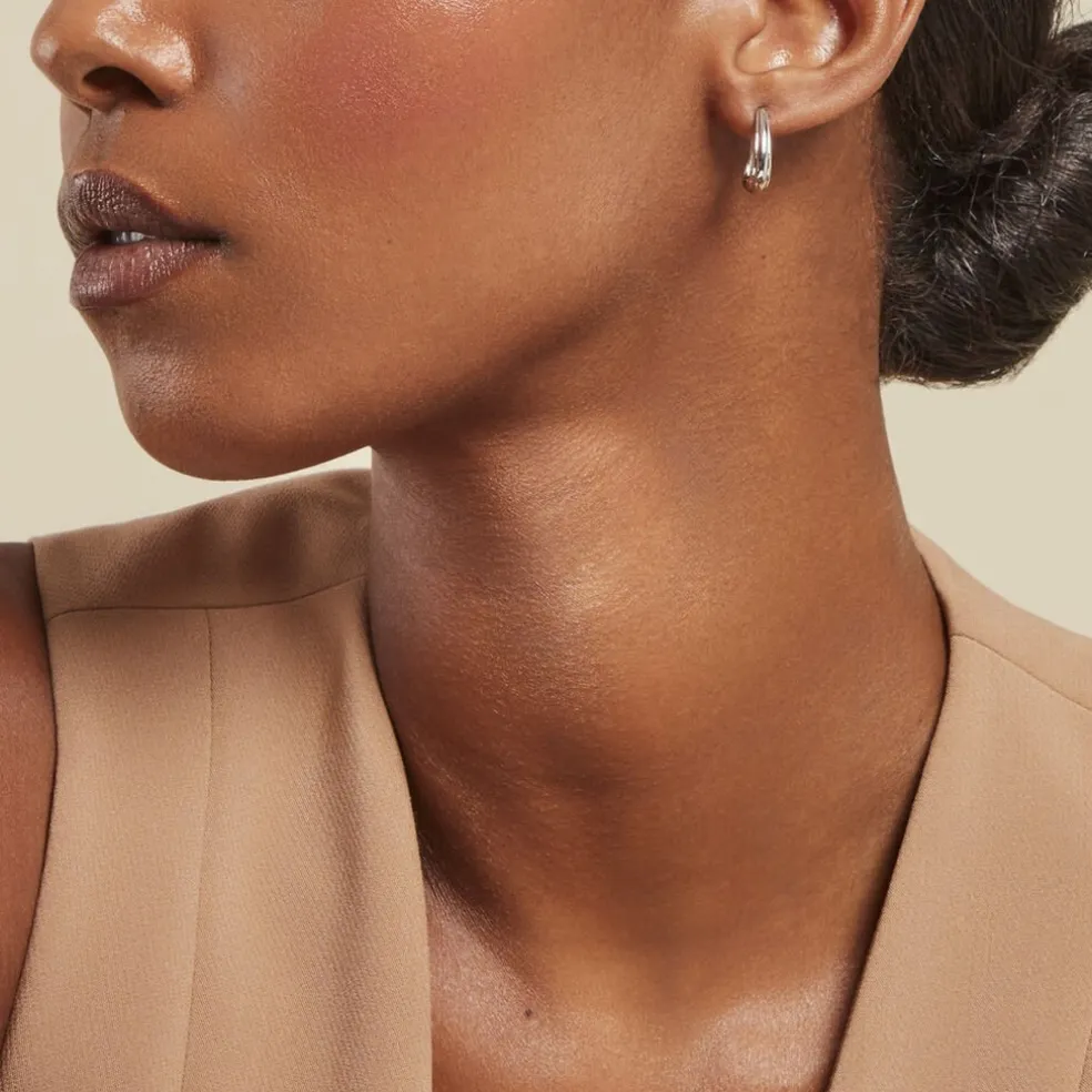 Créoles Egerie Argent Blanc