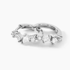 Créoles Eitane Argent Blanc Oxyde De Zirconium