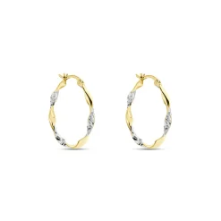 Créoles Eleanie Fil Vrille Or Bicolore