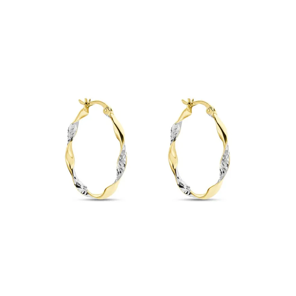 Créoles Eleanie Fil Vrille Or Bicolore