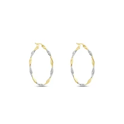 Créoles Eleanie Fil Vrille Or Bicolore