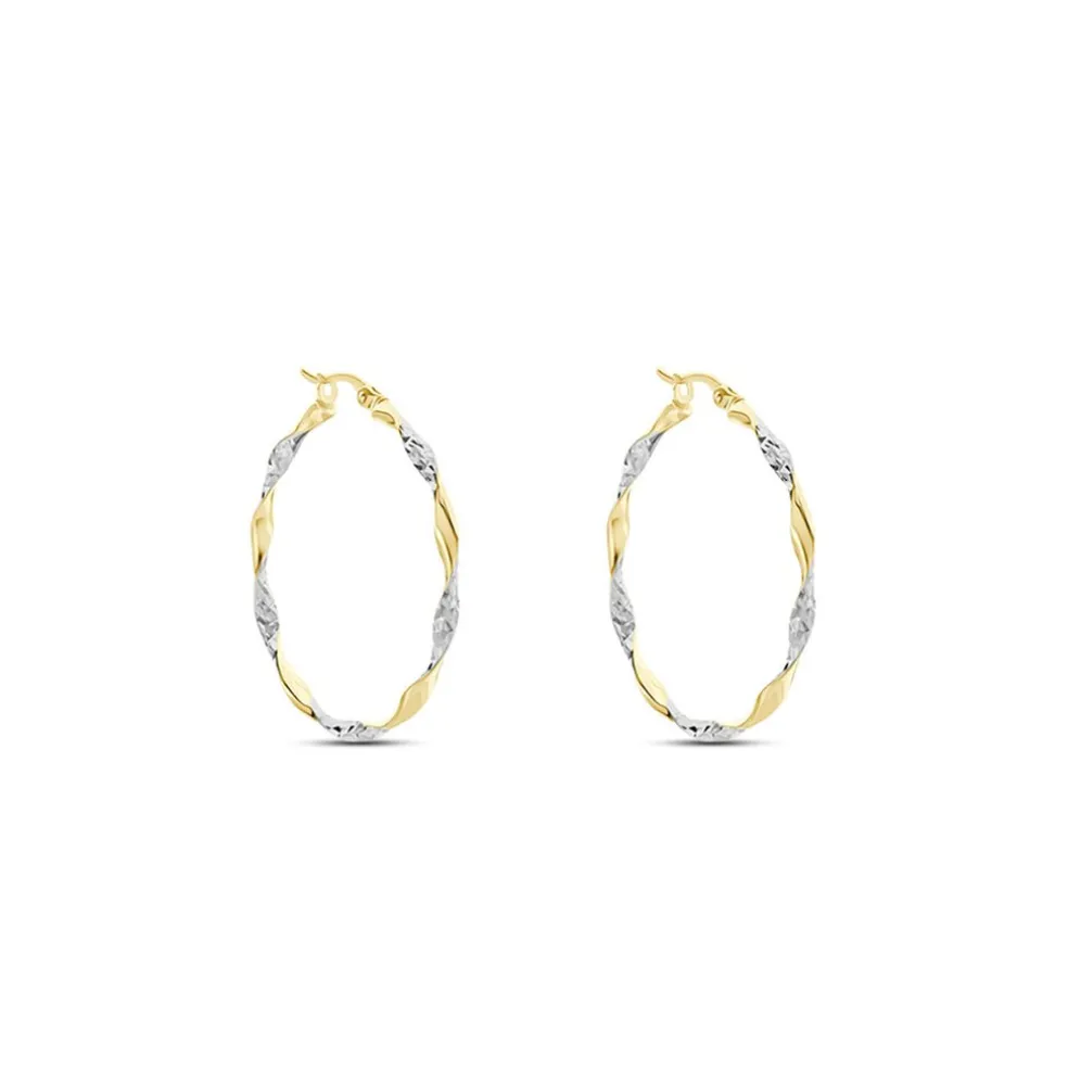 Créoles Eleanie Fil Vrille Or Bicolore