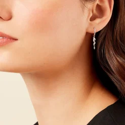 Créoles Elnore Argent Blanc Oxyde De Zirconium