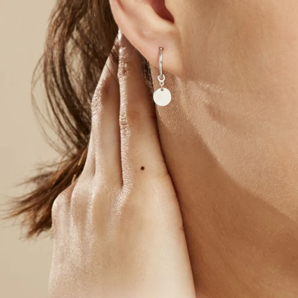 Créoles Elvyn Argent Blanc