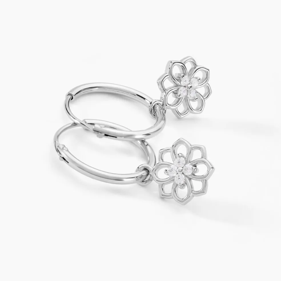 Créoles Embelia Argent Blanc Oxyde De Zirconium