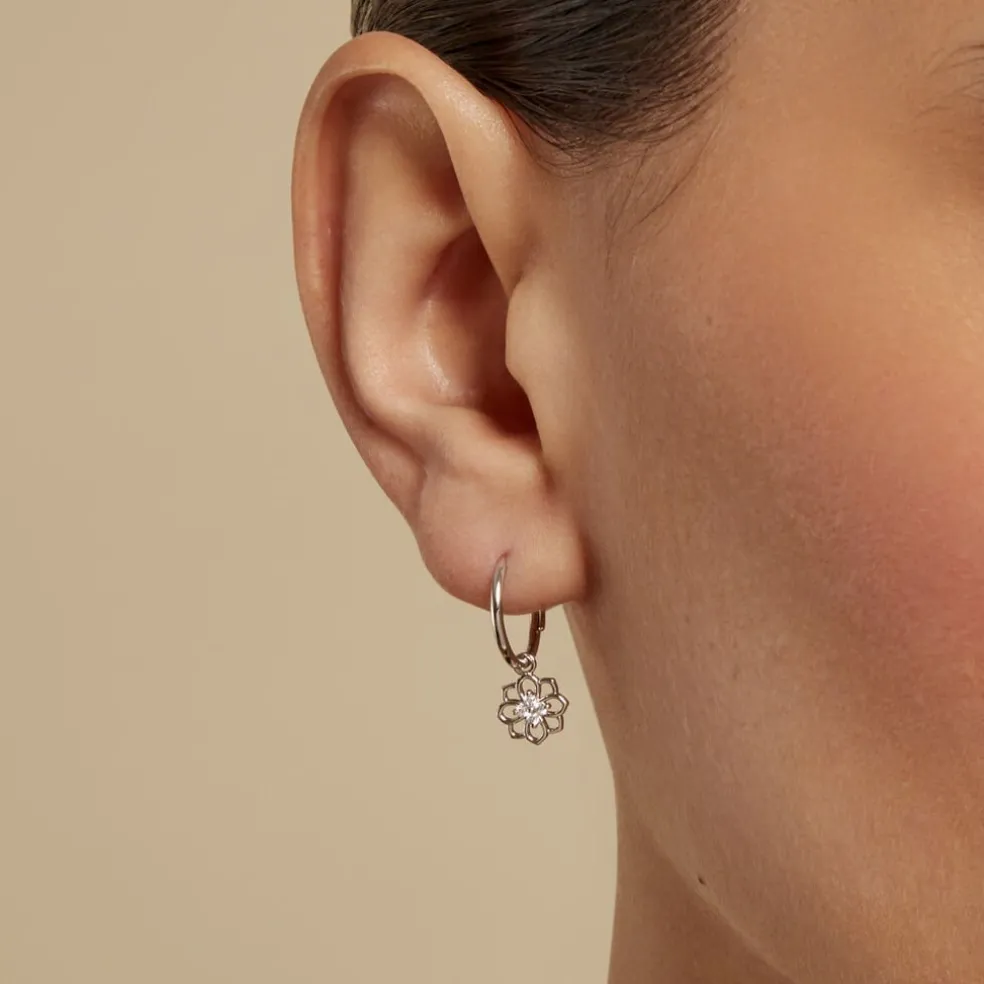 Créoles Embelia Argent Blanc Oxyde De Zirconium