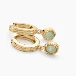 Créoles Ensoleillée Plaqué Or Jaune Aventurine