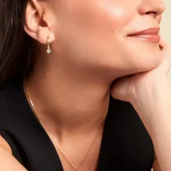 Créoles Ensoleillée Plaqué Or Jaune Aventurine