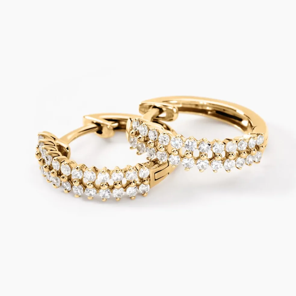 Créoles Epiphany Or Jaune Diamant Synthétique