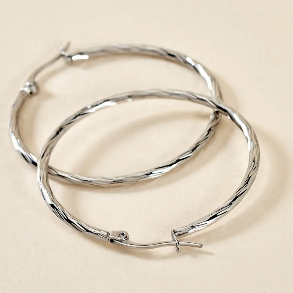 Créoles Esaias Acier Blanc