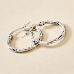 Créoles Esaias Acier Blanc