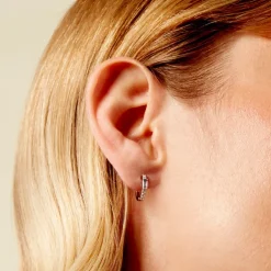 Créoles Eugenya Argent Blanc Oxyde De Zirconium