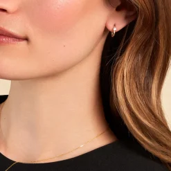 Créoles Falling Star Or Jaune Oxyde De Zirconium