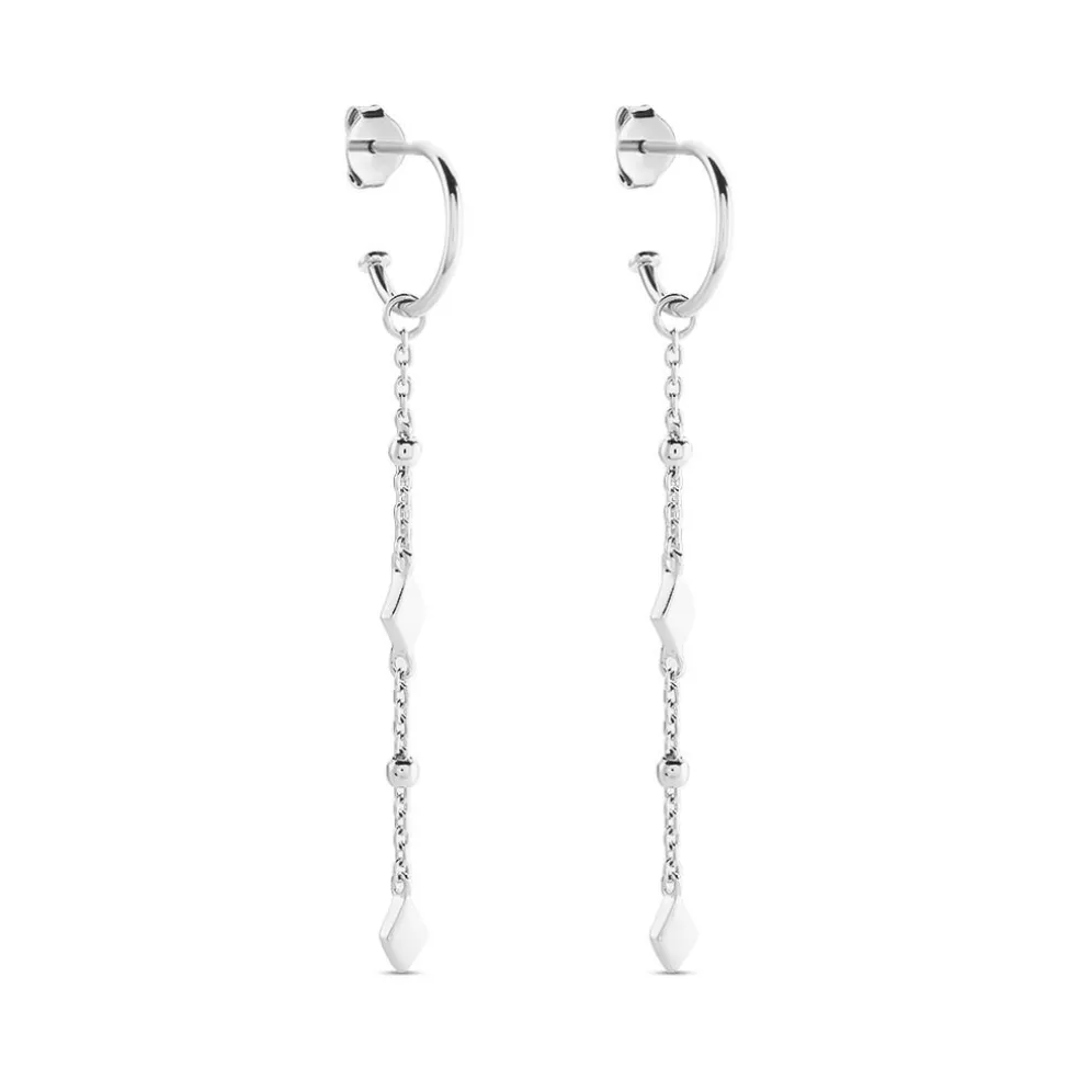 Créoles Fancy Argent Blanc